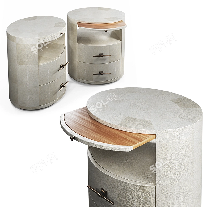 Luxurious Shagreen Berwick Nightstand 3D model image 2