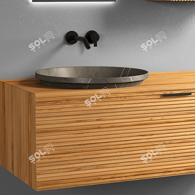 Sleek Modern Bathroom Cabinet 3D model image 2