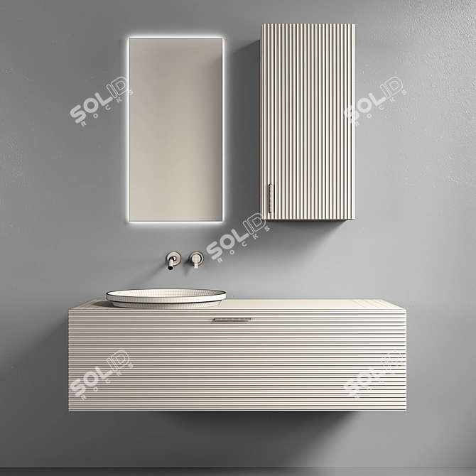 Sleek Modern Bathroom Cabinet 3D model image 3