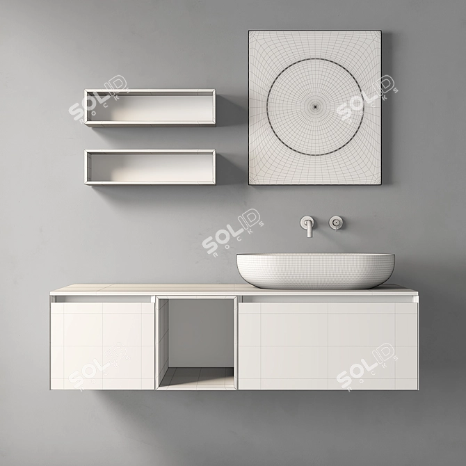 Modern Chic Bathroom Cabinet | No. 088 3D model image 2