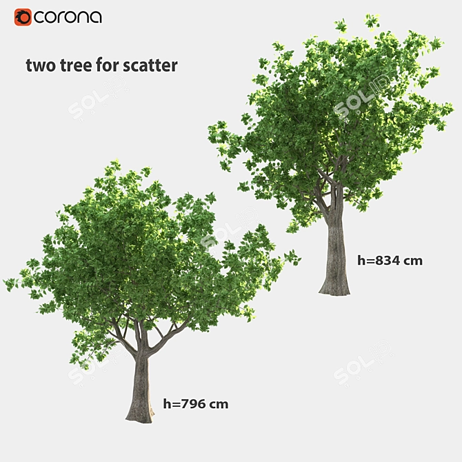 Scatter Duo: Landscape Trees 3D model image 1