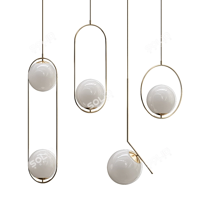 Modern Glass Pendant Light- ludengchaoshi 3D model image 1