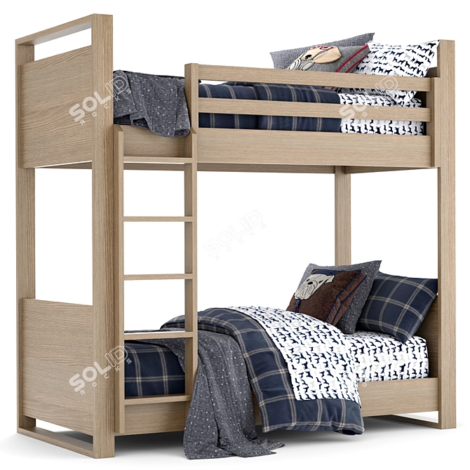 Modern Kids Wyler Bunk Bed 3D model image 1