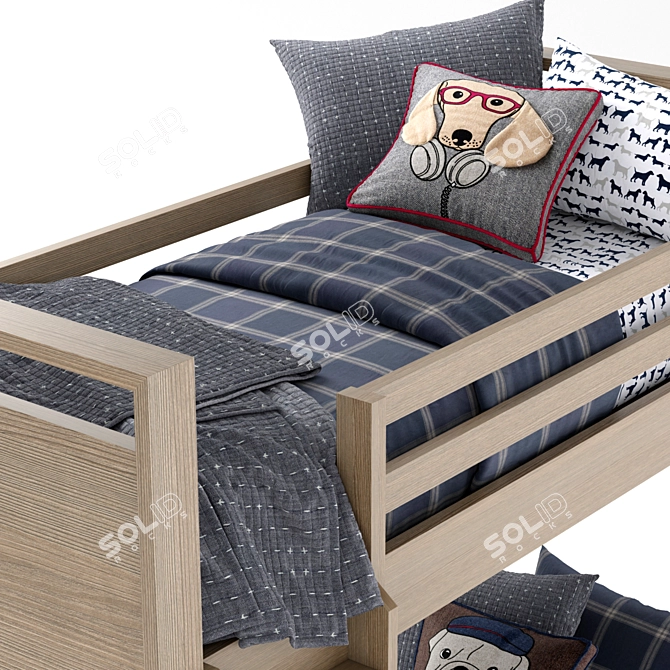 Modern Kids Wyler Bunk Bed 3D model image 4