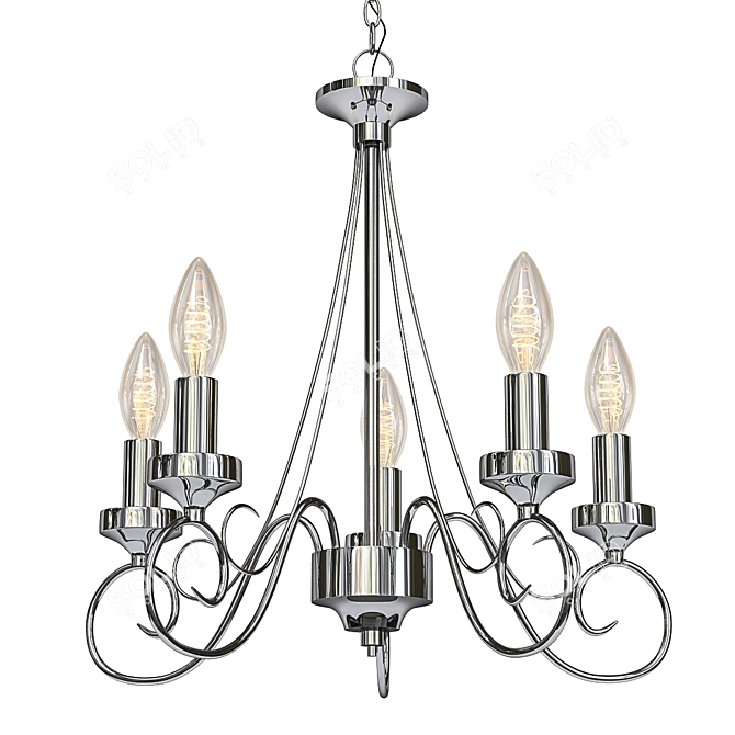 Sandia 1297: Elegant Yellow Bronze Chandelier 3D model image 1