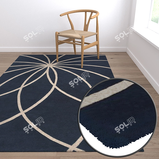 Luxury Carpet Set: High-Quality Textures. 3D model image 5