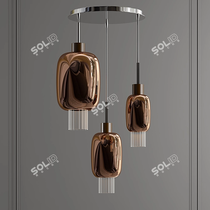 Sleek Dolium Pendant Light 3D model image 1