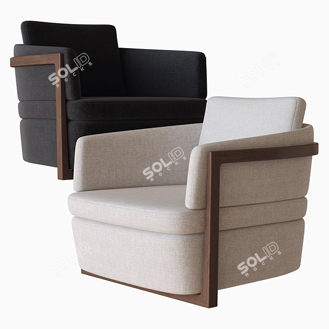 Elegant Arena Poltrona - Sleek 3D Armchair 3D model image 2