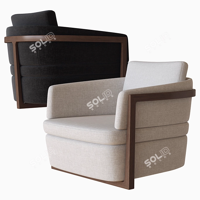 Elegant Arena Poltrona - Sleek 3D Armchair 3D model image 3