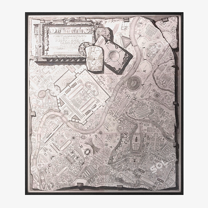 Piranesi's 1761 Rome Plan: Exquisite Restoration Design 3D model image 1