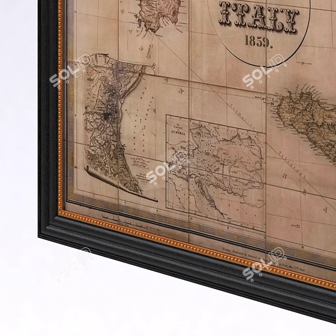 Stanford's 1859 Map: Authentic Italian Restoration 3D model image 2