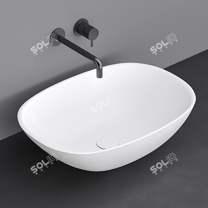 Vallone Positano: Elegant Sink & Mixer 3D model image 1