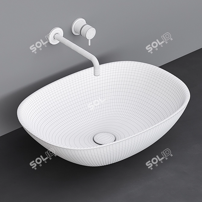 Vallone Positano: Elegant Sink & Mixer 3D model image 2