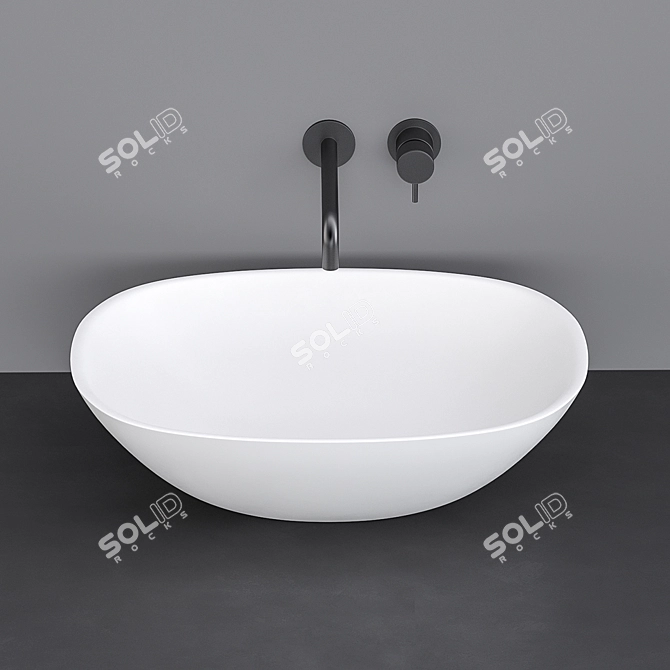 Vallone Positano: Elegant Sink & Mixer 3D model image 3