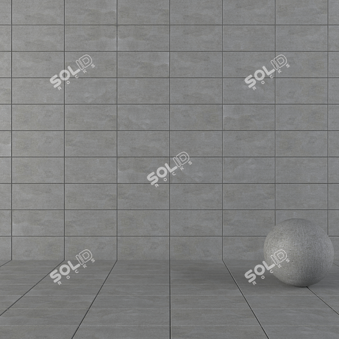 Savoy Anthracite Concrete Wall Tiles 3D model image 1