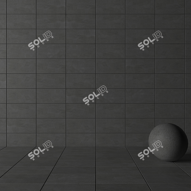 Savoy Anthracite Concrete Wall Tiles 3D model image 3