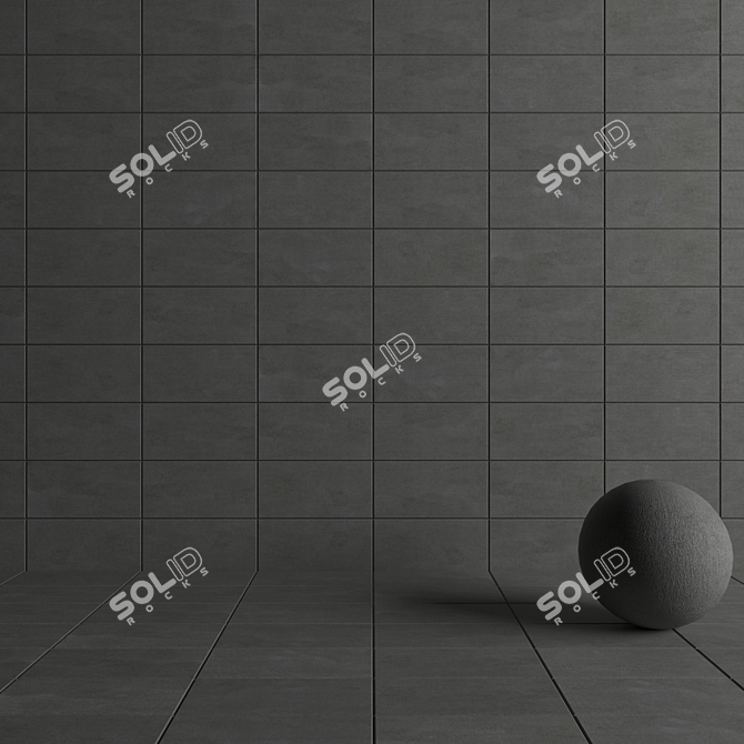 Savoy Anthracite Concrete Wall Tiles 3D model image 4