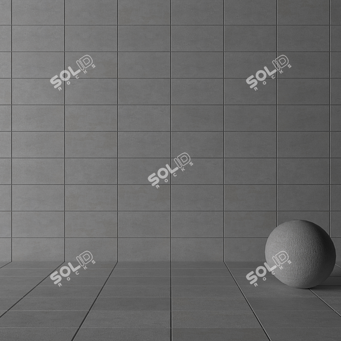 Savoy Grey Concrete Wall Tiles: Multi-Texture, 30x60 cm 3D model image 3