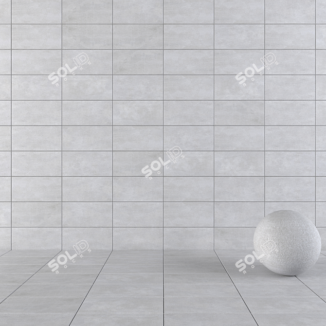 Savoy Gray Concrete Wall Tiles 3D model image 1