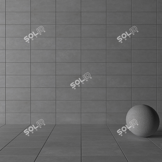 Savoy Gray Concrete Wall Tiles 3D model image 3