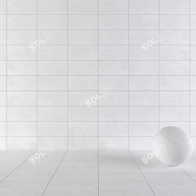 Modern Concrete Wall Tiles 3D model image 1