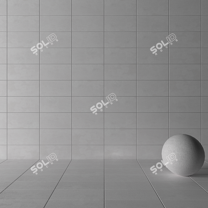 Modern Concrete Wall Tiles 3D model image 3