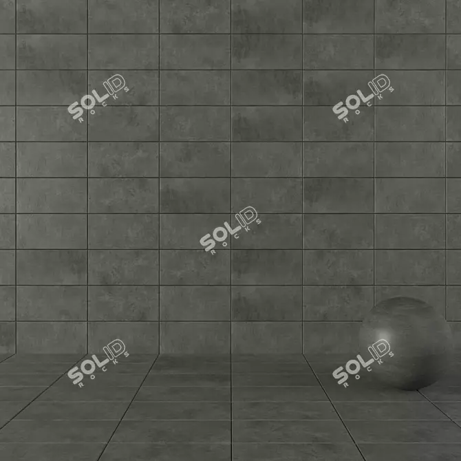 Anthracite Concrete Wall Tiles - Suite Collection 3D model image 1