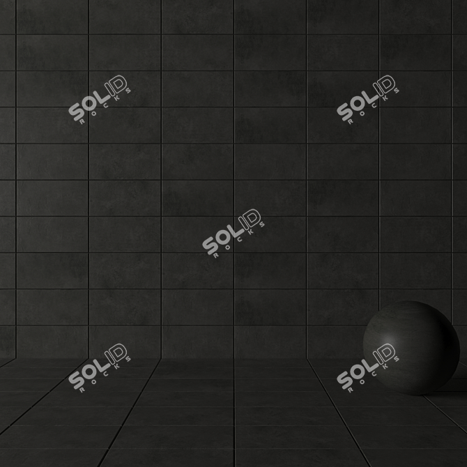 Anthracite Concrete Wall Tiles - Suite Collection 3D model image 3