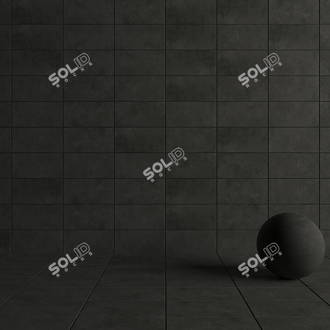 Anthracite Concrete Wall Tiles - Suite Collection 3D model image 4