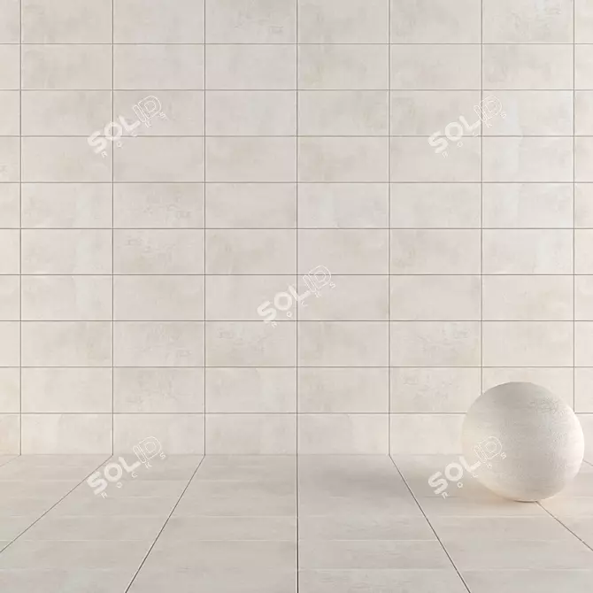 Concrete Wall Tiles: Suite Bianco Set 3D model image 1