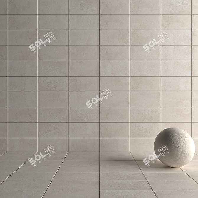 Concrete Wall Tiles: Suite Bianco Set 3D model image 4