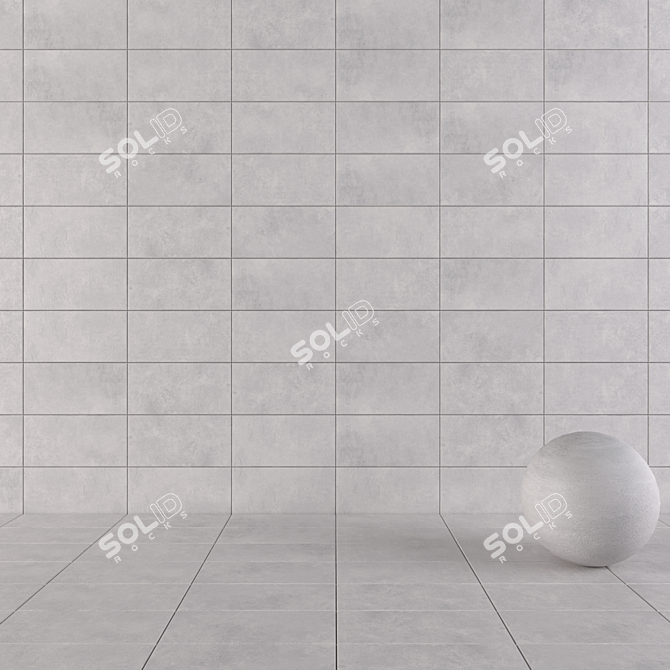 Sophisticated Suite Gray Wall Tiles 3D model image 1