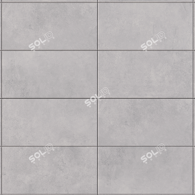 Sophisticated Suite Gray Wall Tiles 3D model image 2