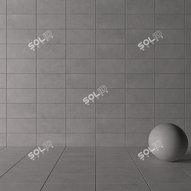 Sophisticated Suite Gray Wall Tiles 3D model image 3