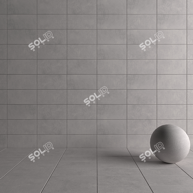 Sophisticated Suite Gray Wall Tiles 3D model image 4