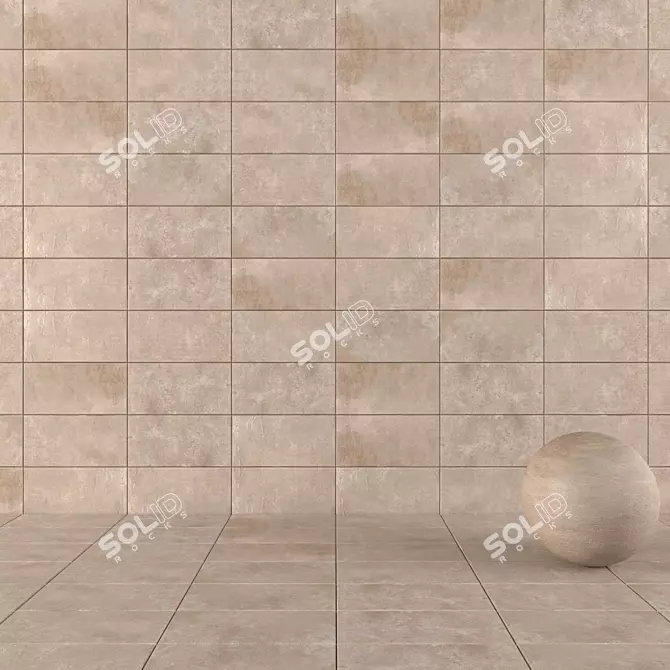 Modern Concrete Wall Tiles 3D model image 1