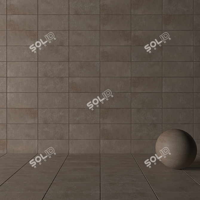 Modern Concrete Wall Tiles 3D model image 3