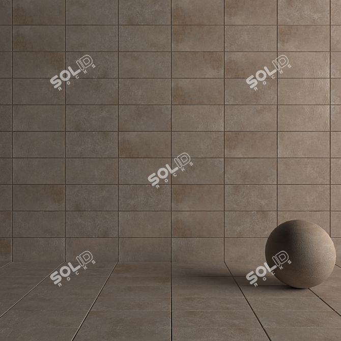 Modern Concrete Wall Tiles 3D model image 4