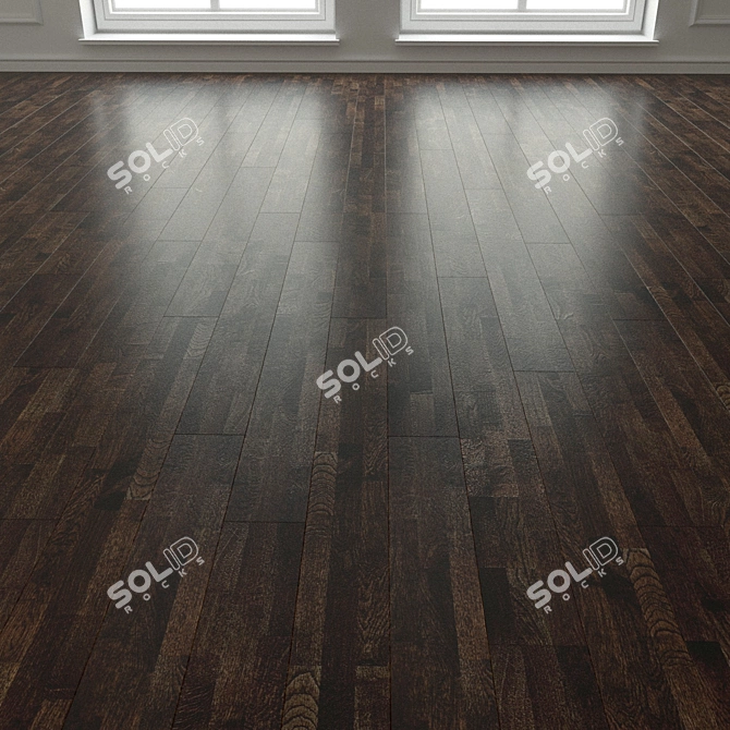 Vibrant Oak Parquet Flooring 3D model image 3