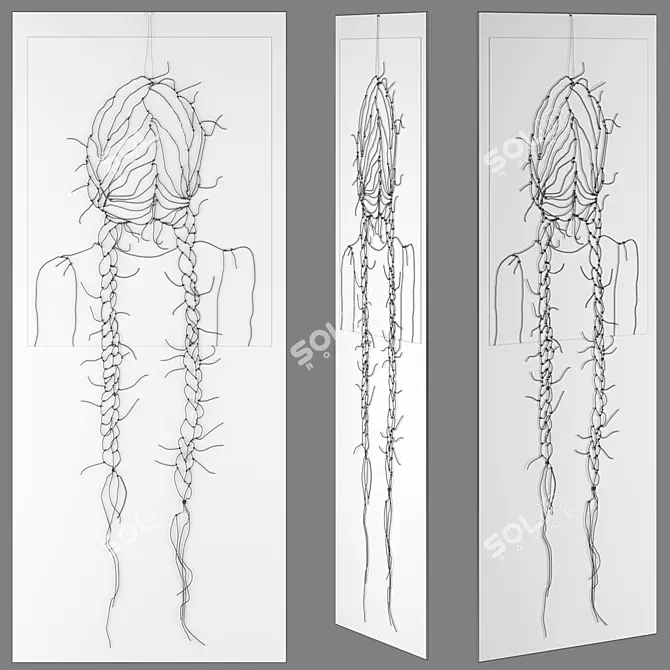 Contemporary Wire Sculpture 3D model image 3