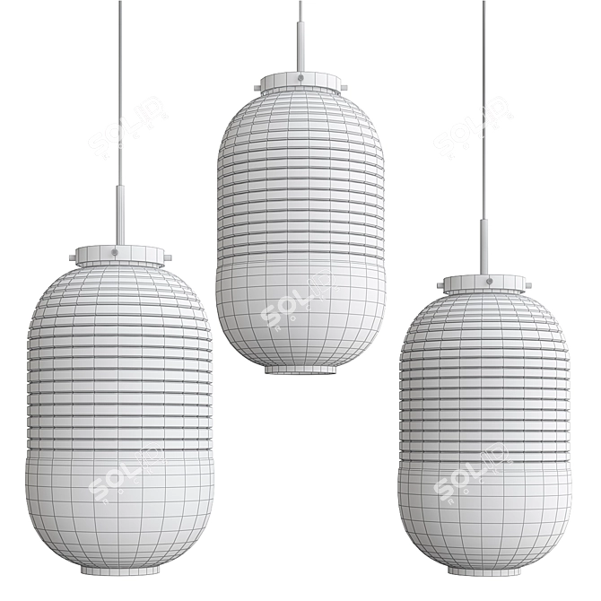 Radiant Glow Pendant Lantern 3D model image 2