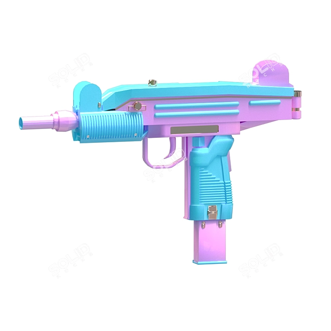 Compact Uzi Submachine Gun 3D model image 1