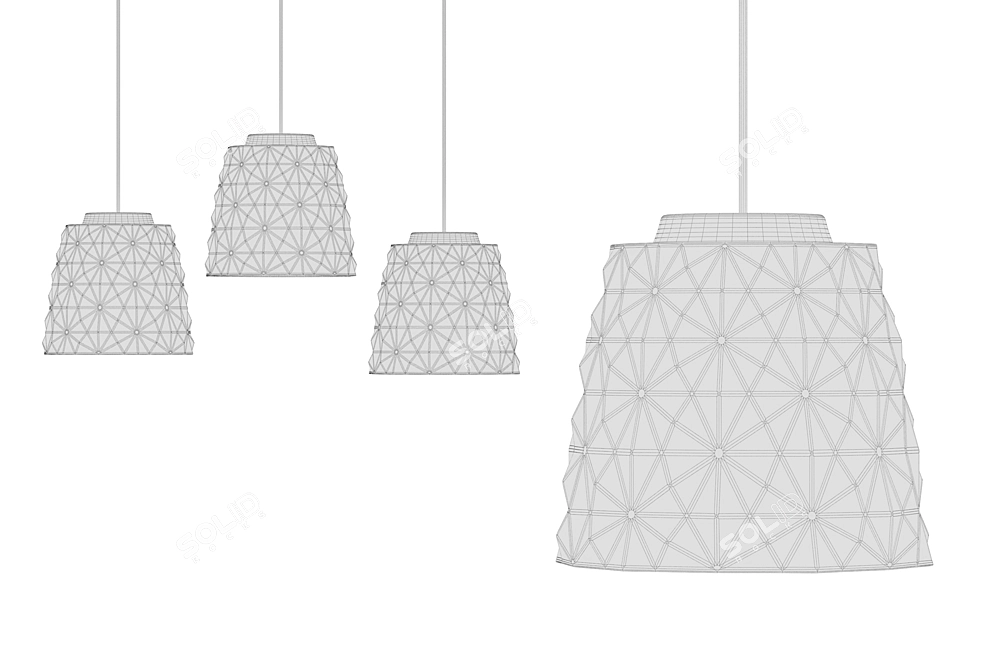 Modern Ceramic Pendant Light Kit 3D model image 3