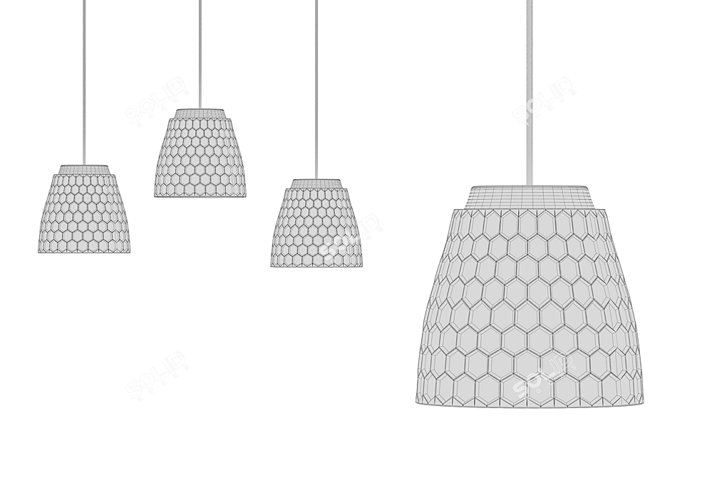 Title: Hexagonal Elegance Luminaire 3D model image 4