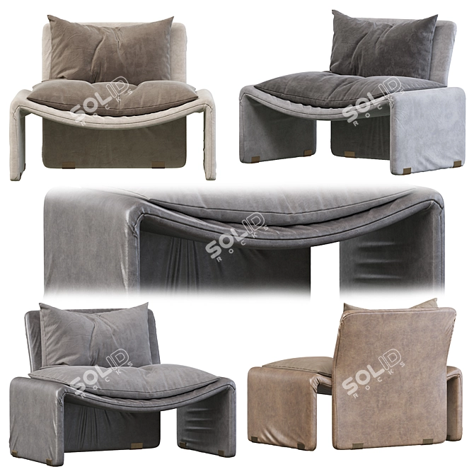 Luxury Aston Martin Armchair 3D model image 2