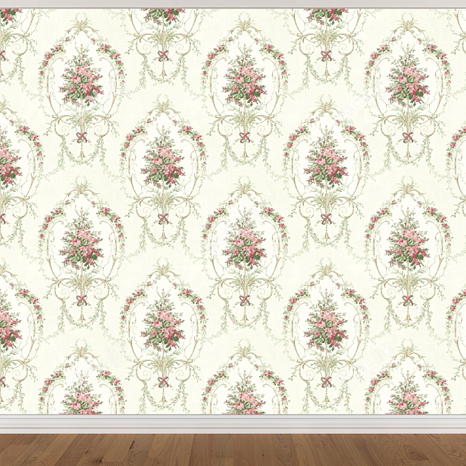 Seamless Wallpaper Set in 3 Colors 3D model image 3