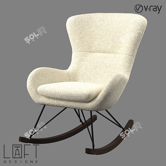 LoftDesigne Armchair: Modern Design, Wood/Metal Frame 3D model image 1