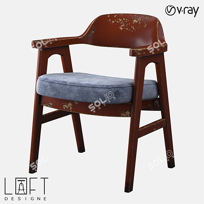 LoftDesigne 31854 Wooden Chair 3D model image 1