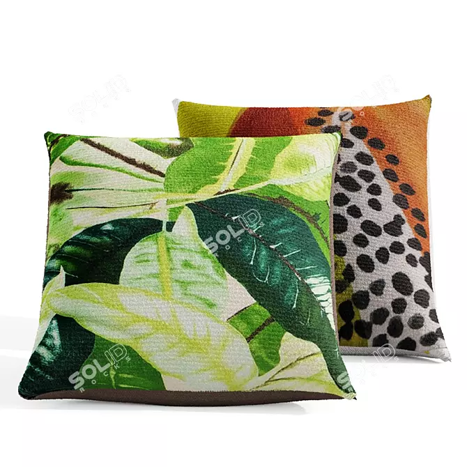 Dikeledi Cushion: Vibrant Style for Modern Presentations 3D model image 2