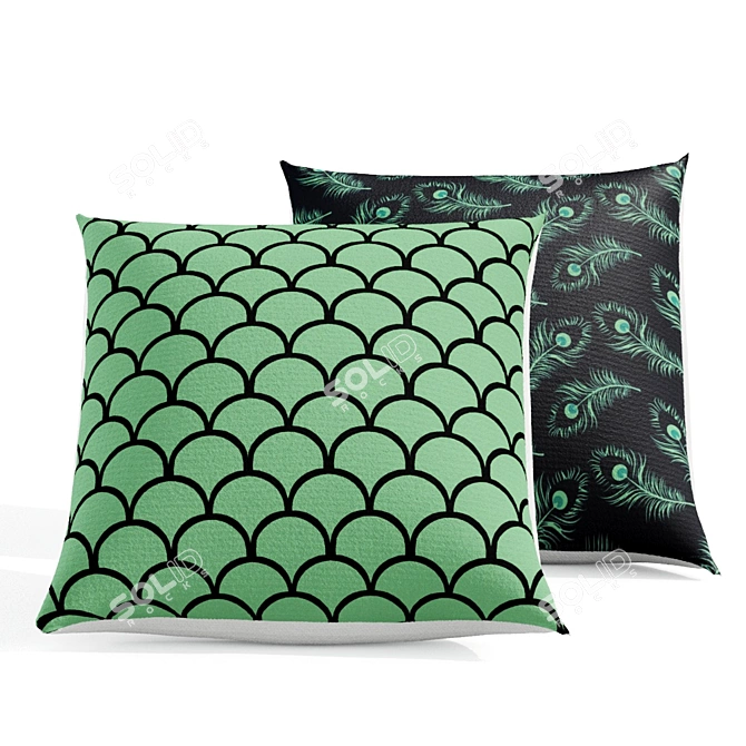 Colorful Ekene Pillow: Modern Style & High-Quality Textures 3D model image 2